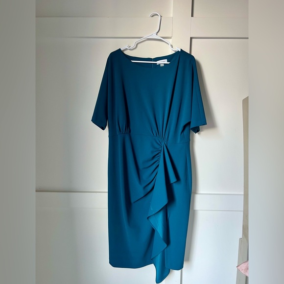 Calvin Klein Dresses & Skirts - Calvin Klein Asymmetrical Teal Dress